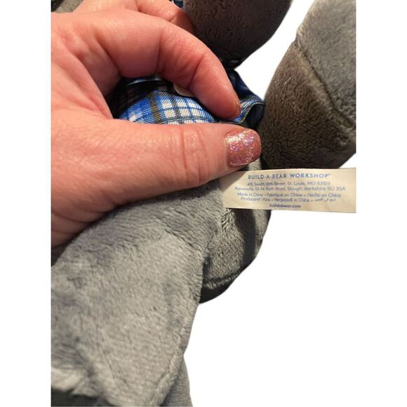 Build-A-Bear Workshop Kids Grey Blue Oliver Raccoon Plush Toy - Picture 5 of 9